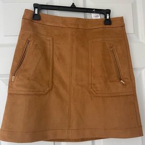 Loft camel suede skirt